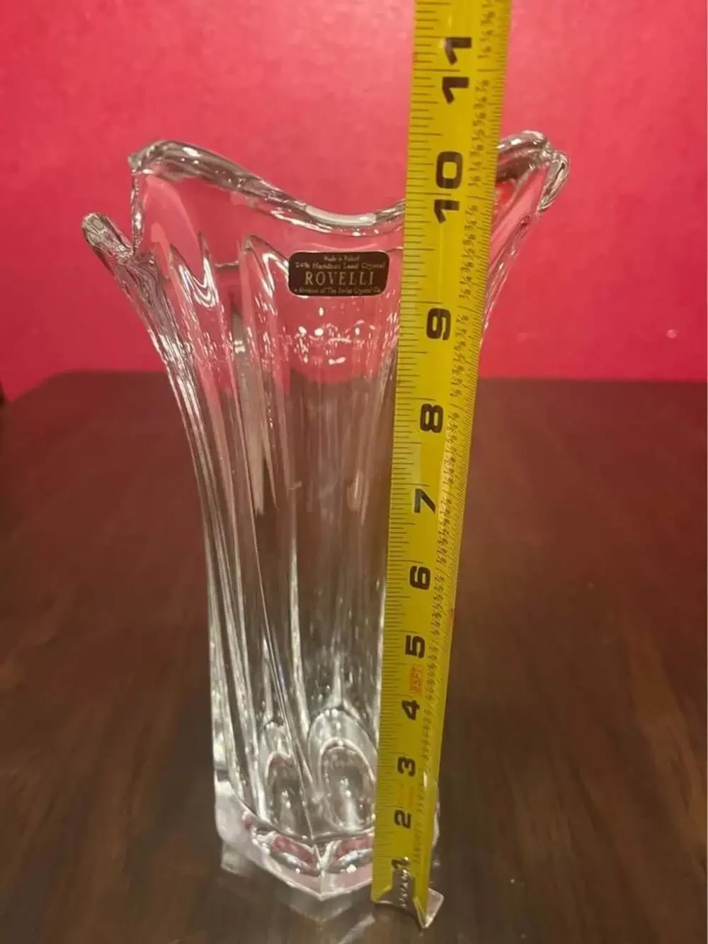 Vintage Rovelli 24% Lead Crystal Swung Vase, a collectible piece produced by The